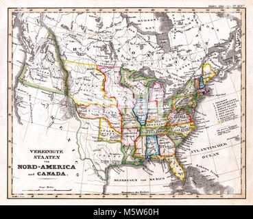 1844 Stieler mappa - Stati Uniti & Territori Occidentali Foto Stock