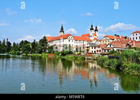 Vista di Telč, Repubblica Ceca Foto Stock