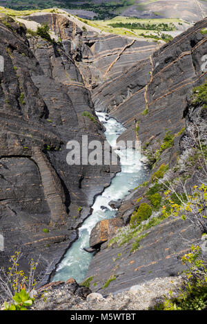 Rio Ascencia; Parco Nazionale Torres del Paine; Cile Foto Stock