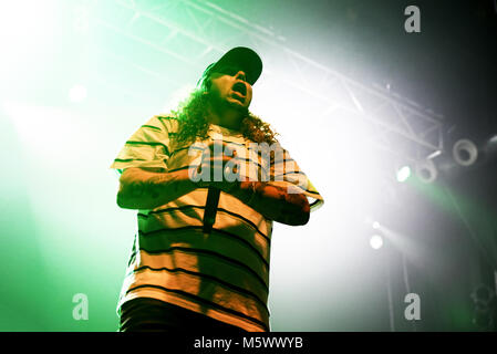 Barcellona - Feb 23: Suicideboys (rap music band) eseguire in concerto presso il Razzmatazz tappa del febbraio 23, 2018 a Barcellona, Spagna. Foto Stock