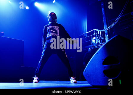 Barcellona - Feb 23: Suicideboys (rap music band) eseguire in concerto presso il Razzmatazz tappa del febbraio 23, 2018 a Barcellona, Spagna. Foto Stock