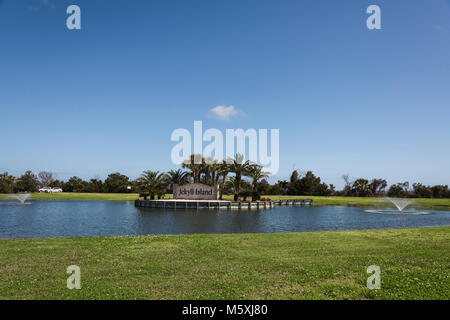 Ingresso a Jekyll Island in Brunswick Georgia Foto Stock