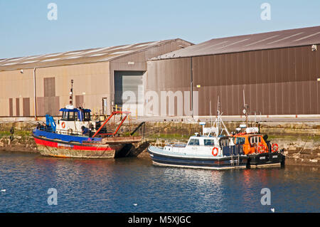 Barche nel porto di Glasson Dock lancashire Inghilterra UK Foto Stock