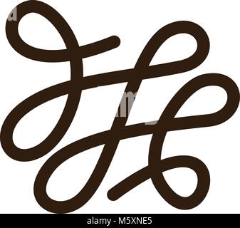 Filettatura su misura Logo Design Template Vector Illustrazione Vettoriale