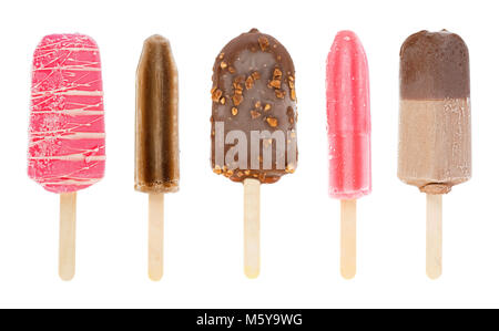 Ice Cream stick su sfondo bianco Foto Stock