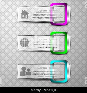 Il vettore set di 3d vettore bannersThe set di 3d banner con 3d square Illustrazione Vettoriale