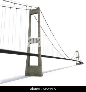 Cinghia grande collegamento fisso sul ponte bianco. 3D illustrazione Foto Stock