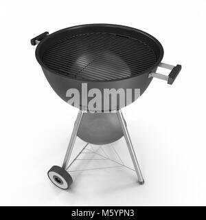 Bollitore grill barbecue con coperchio isolato su bianco. 3D'illustrazione, tracciato di ritaglio Foto Stock