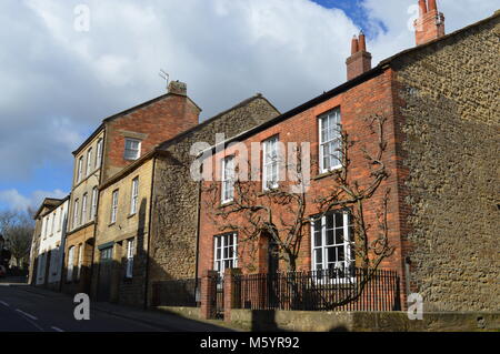 Le viste di dettaglio della Crewkerne, Somerset, Regno Unito al fine di inverno Foto Stock