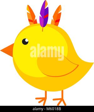 Cartoon Pollo Pulcino icona poster. Illustrazione Vettoriale