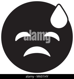 Viola emoticon cartoon faccia strappo depressivo Illustrazione Vettoriale