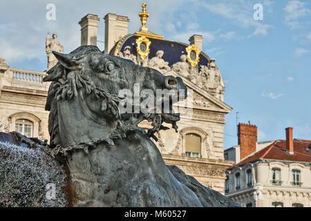 Fontana di bartholdi Lyon, Francia Foto Stock