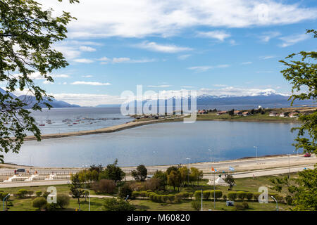 Vista di Bahia Ushuaia da Hotel Las Lengas; Ushuaia, Argentina Foto Stock