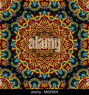 Seamless pattern vitrage marocchino ornamento. Floral stampa tessile. Vettore islamico design. Oriental sfondo con fiori astratti. Il vetro macchiato vitrage. Illustrazione Vettoriale