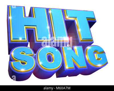 Blue hit song Logo - 3d illustrazione Foto Stock