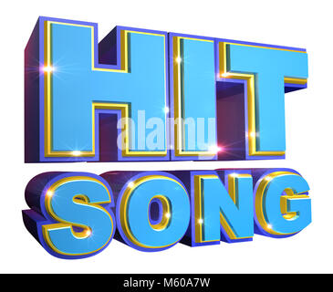 Blue hit song Logo - 3d illustrazione Foto Stock