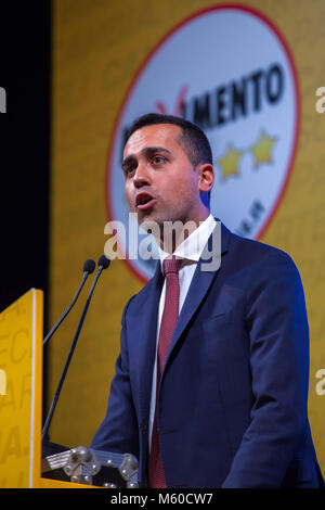 Palermo, Italia. 26 Febbraio, 2018. Italia: Luigi Di Maio, candidato Premier, durante la campagna elettorale, 26 febbraio 2018, Palermo. Credito: Antonio Melita/Pacific Press/Alamy Live News Foto Stock