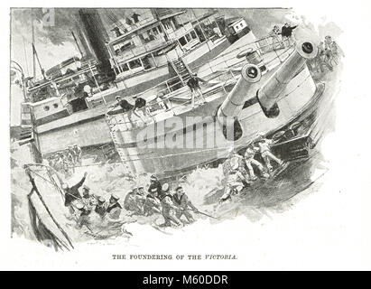 Affondamento del Victoria, 22 giugno 1893. HMS Victoria, corazzata della Royal Navy Foto Stock
