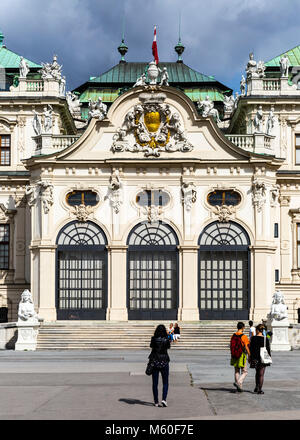 Belvedere superiore Palace ingresso, Wien, Vennia, Austria. Foto Stock