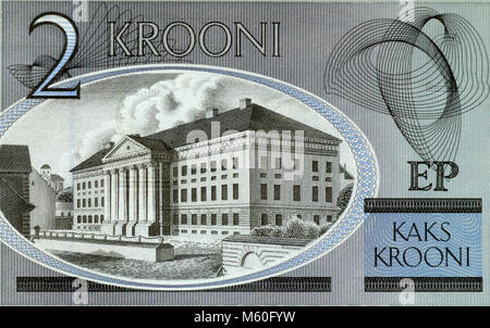 Estonia due 2 Banca Krooni nota Foto Stock