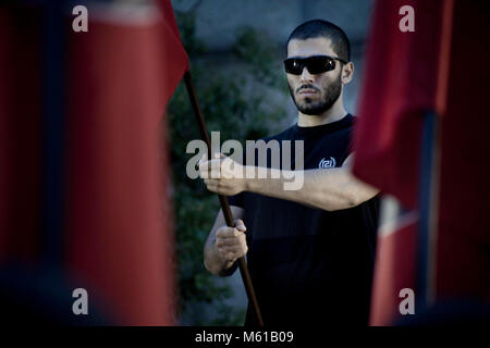 Golden Dawn - 29/05/2013 - Grecia / Atene - Manifestazione organizzata dall'estrema destra partito greco Golden Dawn per commemorare il 560th anniversario della caduta e della cattura di Costantinopoli da parte dei turchi. - Stefania Mizara / Le Pictorium Foto Stock