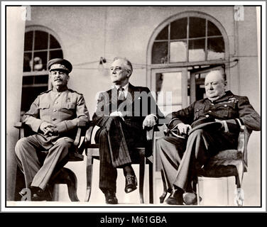 Storica WW2 Teheran Conferenza (nome in codice Eureka) una riunione strategica di leader Joseph Stalin, Franklin D. Roosevelt e Winston Churchill 28 novembre /1 dicembre 1943. Era l'Unione Sovietica di ambasciata a Teheran in Iran. È stato il primo dei WW2 riunioni dei leader alleati dall' Unione sovietica, Stati Uniti e Regno Unito hanno discusso l'apertura di un secondo fronte contro la Germania nazista Foto Stock