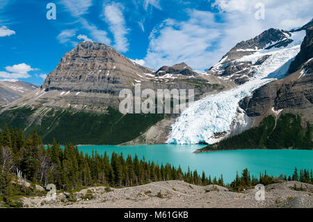 Berg Lago e Berg ghiacciaio, Monte Robson Provincial Park, British Columbia, Canada Foto Stock