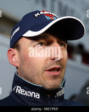 Williams Robert Kubica durante la due giorni di test pre-stagione sul circuito de Barcelona-Catalunya, Barcellona. Foto Stock