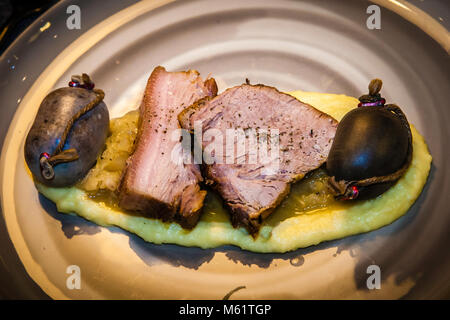 Piatto gourmet in Hotel Schiff a Hittisau, Austria Foto Stock