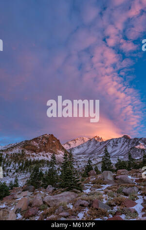 Sunrise, Mount Shasta, Shasta-Trinity National Forest, California Foto Stock