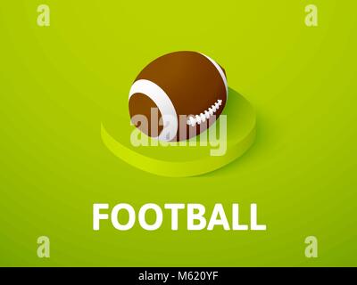 Football Icona isometrica, isolata su uno sfondo colorato Illustrazione Vettoriale