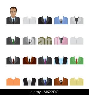 Impostare i modelli di piano business suit, cartoon stock illustrazione vettoriale Illustrazione Vettoriale