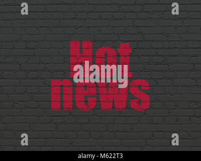 News concept: Hot News su sfondo a parete Foto Stock