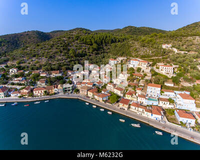 Vathi Ithaca Grecia uccelli vista aerea (Itaca o Itaca) Foto Stock