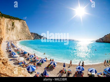 Porto Katsiki Beach in Lefkada Island, Grecia. Immagine hdr Foto Stock