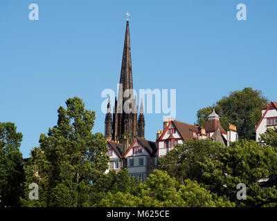 Scozia - Edimburgo. Città vecchia da Princes Street. Foto Stock