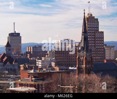 Syracuse, New York, Stati Uniti d'America. Febbraio 26, 2018. Vista di Siracusa , New York guardando verso sud-ovest Foto Stock