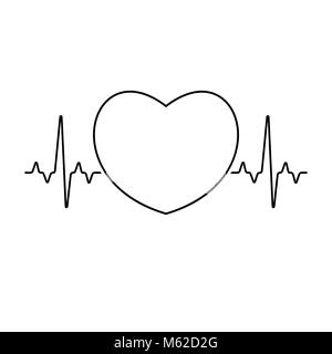 La frequenza del polso con cuore firma all'interno. Illustrazione medica Illustrazione Vettoriale