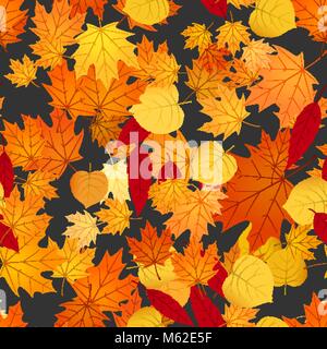 Seamless autunno motivo floreale. Il fogliame illustrazione dello sfondo Illustrazione Vettoriale