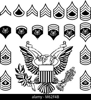 Esercito militare distintivi di rango Illustrazione Vettoriale