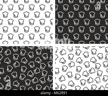 Lo Chef Hat Seamless Pattern impostato Illustrazione Vettoriale