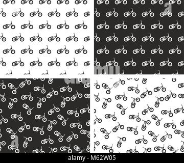 Biciclette Bmx Seamless Pattern impostato Illustrazione Vettoriale