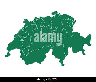 Cartina della Svizzera Foto Stock