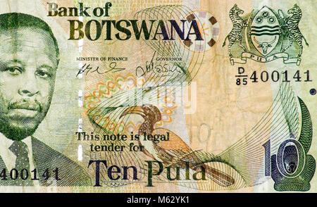 Il Botswana dieci Banca Pula nota Foto Stock