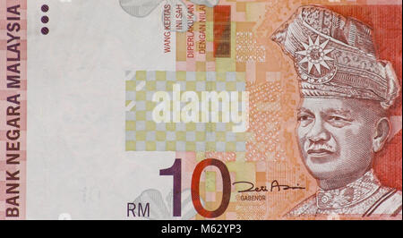 Malaysia dieci 10 ringgit nota banca Foto Stock