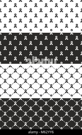 Nastro di sensibilizzazione Seamless Pattern impostato Illustrazione Vettoriale