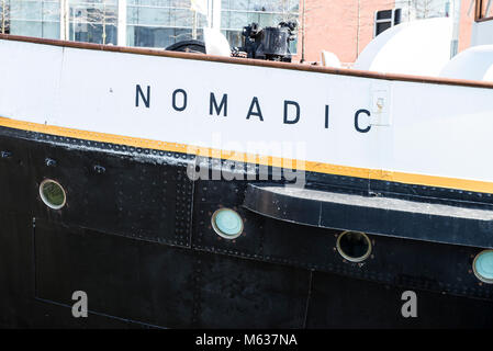 La nave "nomade" cerbourg al Titanic Museum a Belfast Foto Stock