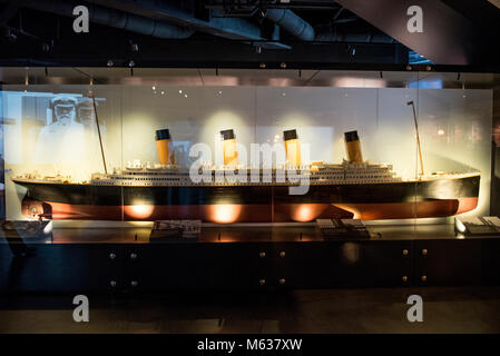 Titanic nave miniatura al Titanic Museum Foto Stock