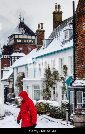 Una scena wintery nel capoluogo di contea di Lewes, East Sussex, Regno Unito Foto Stock