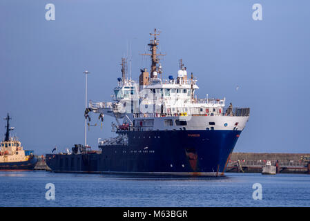 Trinity House nave Pharos a Leith Docks Edimburgo. Foto Stock